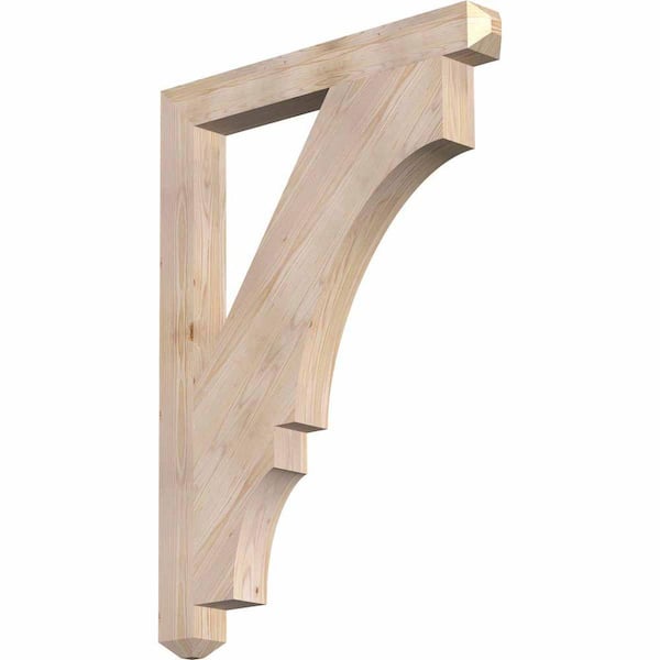 Ekena Millwork 3.5 in. x 44 in. x 32 in. Douglas Fir Balboa Craftsman Smooth Bracket