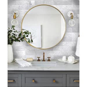 Gray 4 in. x 16 in. Honed Marble Mosaic Tile (4.44 sq. ft./Case)