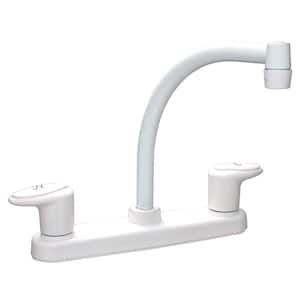 Catalina Two-Handle 8 in. Kitchen Faucet with Hi-Arc Spout - White