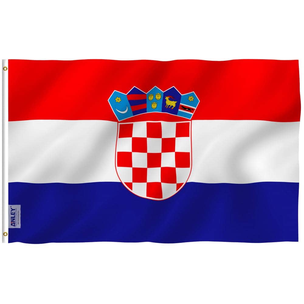 Fly Breeze 3 ft. x 5 ft. Polyester Croatia Flag 2-Sided Flags Banner with B