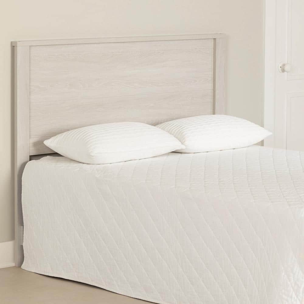 Winter Oak Full Panel Headboard with Large Moldings