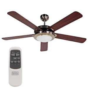 BCF5211R 52 in. 5-Bladed Brushed Nickel Indoor Ceiling Fan with Light and Reversible Blades and Remote Control