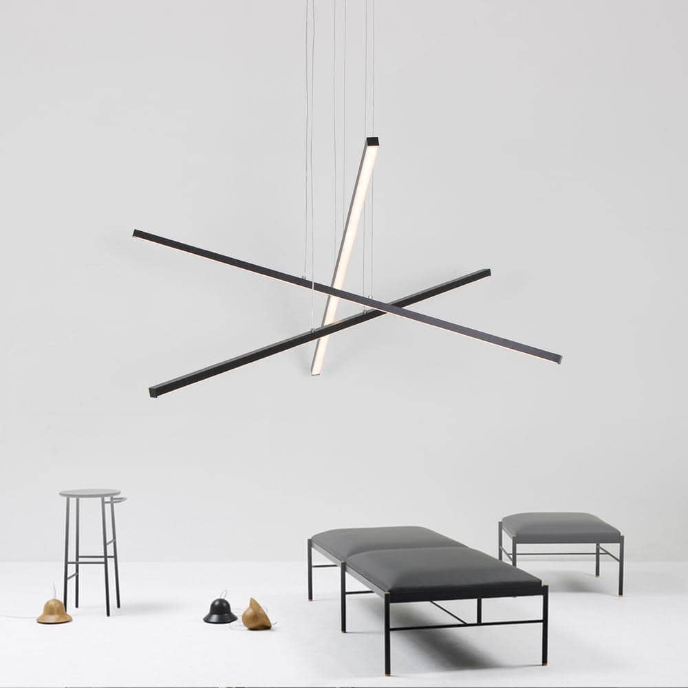 3-Lights Dimmable Integrated LED Matte Black Modern Sputnik Chandeliers,3000K Warm Light price history on PriceWatchPro