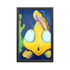 "Fish Bubbles" by Sylvia Masek Framed with LED Light Children's Art Wall Art 16 in. x 24 in.