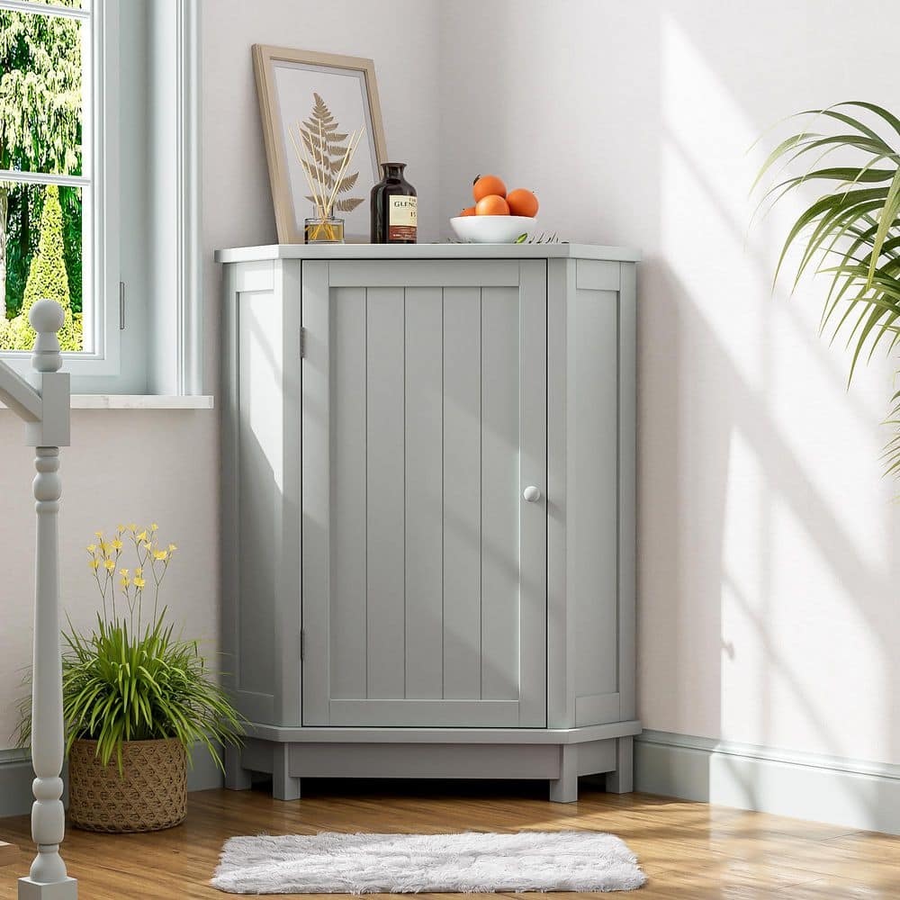 18 in. W x 18 in. D x 31 in. H Gray MDF Linen Cabinet with Adjustable Shelf in Gray price history on PriceWatchPro