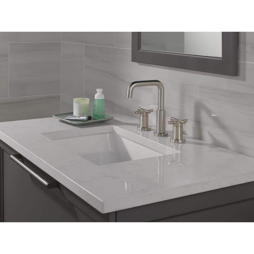 Nicoli Stainless Steel Widespread Bathroom Faucet with Cross Handles