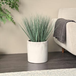 28 in. H Artificial Grass Plant with White Plastic Pot