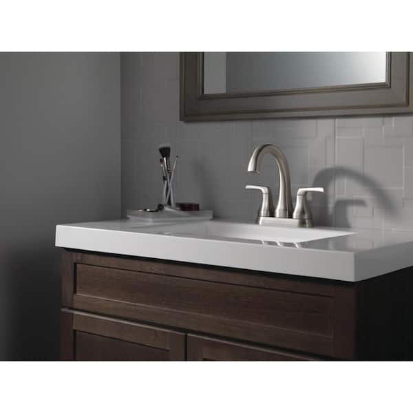 Portwood 4 in. Centerset 2-Handle Bathroom Faucet in SpotShield Brushed Nickel Portwood 4 in. Centerset 2-Handle Bathroom Faucet in SpotShield Brushed Nickel