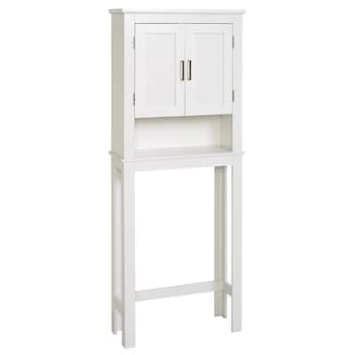 Shaker 26.5 in. W x 68 in. H x 10.1 in. D White Over-the-Toilet Storage