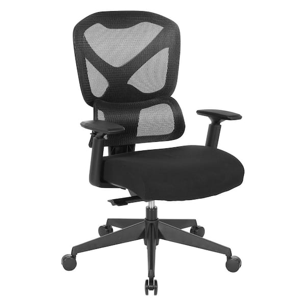 Office Star Products Fabric Seat Adjustable Height, Swivel, Wheels, Tilt, Rolling Ergonomic Executive Chair in Black with Adjustable Arms