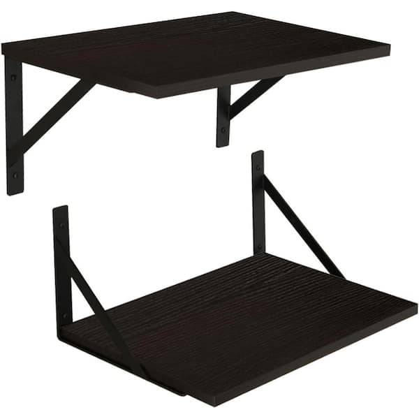 Unbranded 15.7 in. W x 11.8 in. D Espresso Floating Shelves Decorative Wall Shelf (Set of 2)