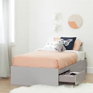Cookie 3-Drawer Soft Gray Twin-Size Storage Bed