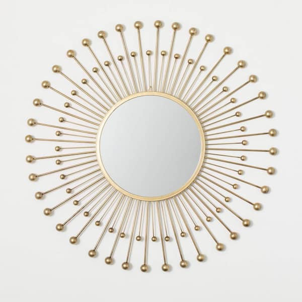 SULLIVANS 35.5 in. W x 35.5 in. H Gold Mid-Century Modern Mirror, Metal