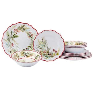 12-Piece Melamine Christmas Gatherings Melamine Dinnerware Set