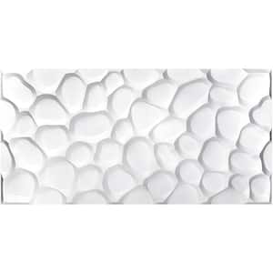 Stone White Paintable 3D PVC Wall Panels 47.24 in. x 23.6 in. Decorative Wall Tile for Liveing Room ( 46.3 sq. ft./Box)