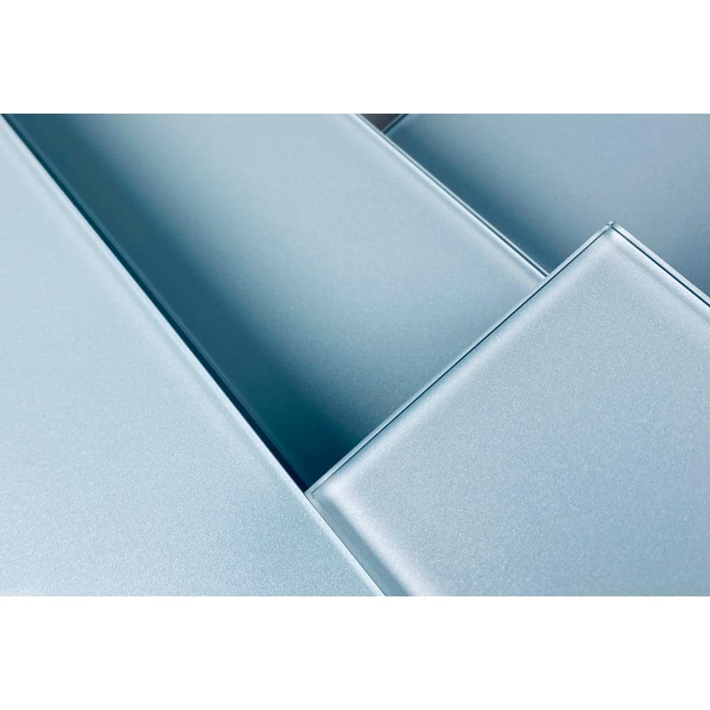 Metro Mint Blue 3x12 Glossy Glass Peel and Stick Tile