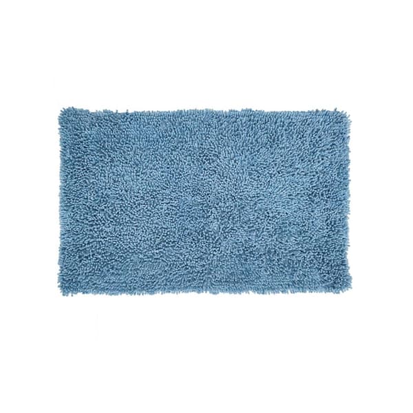 HOME WEAVERS INC Fantasia Bath Rug 100% Cotton Bath Rug Set, Machine Wash, 21x34 in. Rectangle, Blue