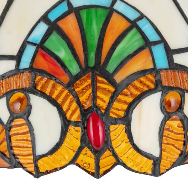 OUKANING 7.87 in. 1-Light Mosaic Vintage Semi-Flush Mount