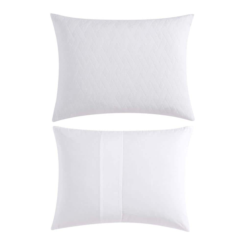 King White Cotton Wicker Weave Duvet Set
