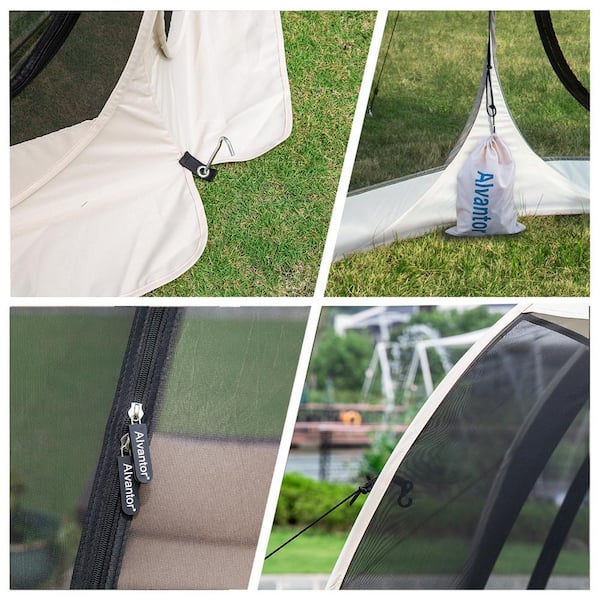 Alvantor 6 ft. x 6 ft. Beige Instant Pop Up Screen House Room