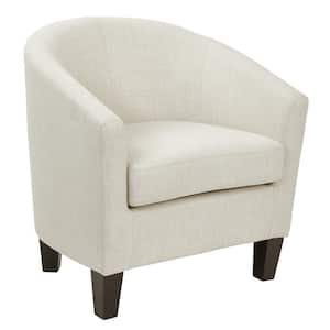 Tub Linen Fabric Chair with Dark Espresso Wood Legs