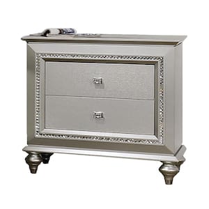 Kaitlyn 2-Drawer Champagne Nightstand 30 in. x 18 in. x 30 in.