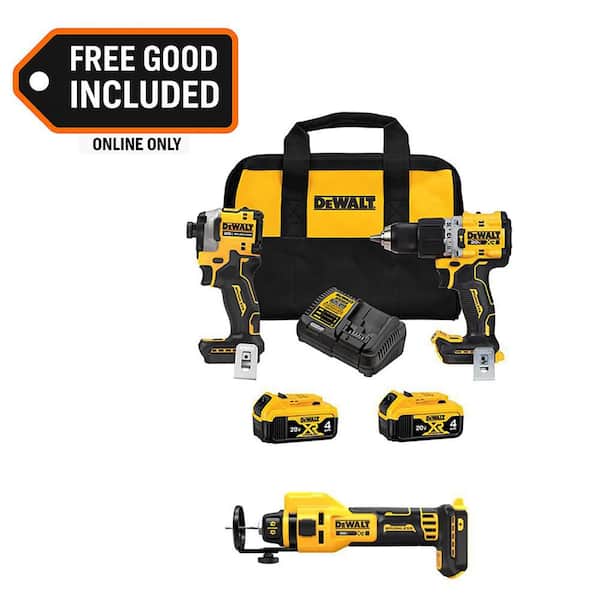 20V MAX Lithium-Ion Cordless 3-Tool Combo Kit and Drywall Cut-Out Tool with (2) Flexvolt 6.0 Ah Batteries and Charger