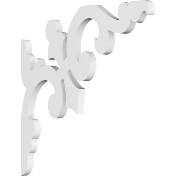 Ekena Millwork 5/8 in. W X 12 in. H X 12 in. D PVC Milton Bracket
