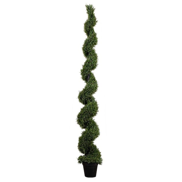 Nearly Natural 9 ft. UV Resistant Artificial Rosemary Spiral Topiary Tree (Indoor/Outdoor)