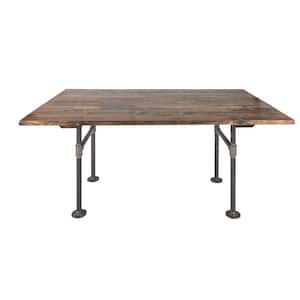 60 in. x 36 in. x 29.5 in. Trail Brown Restore Wood Dining Table with Industrial Steel Pipe Legs