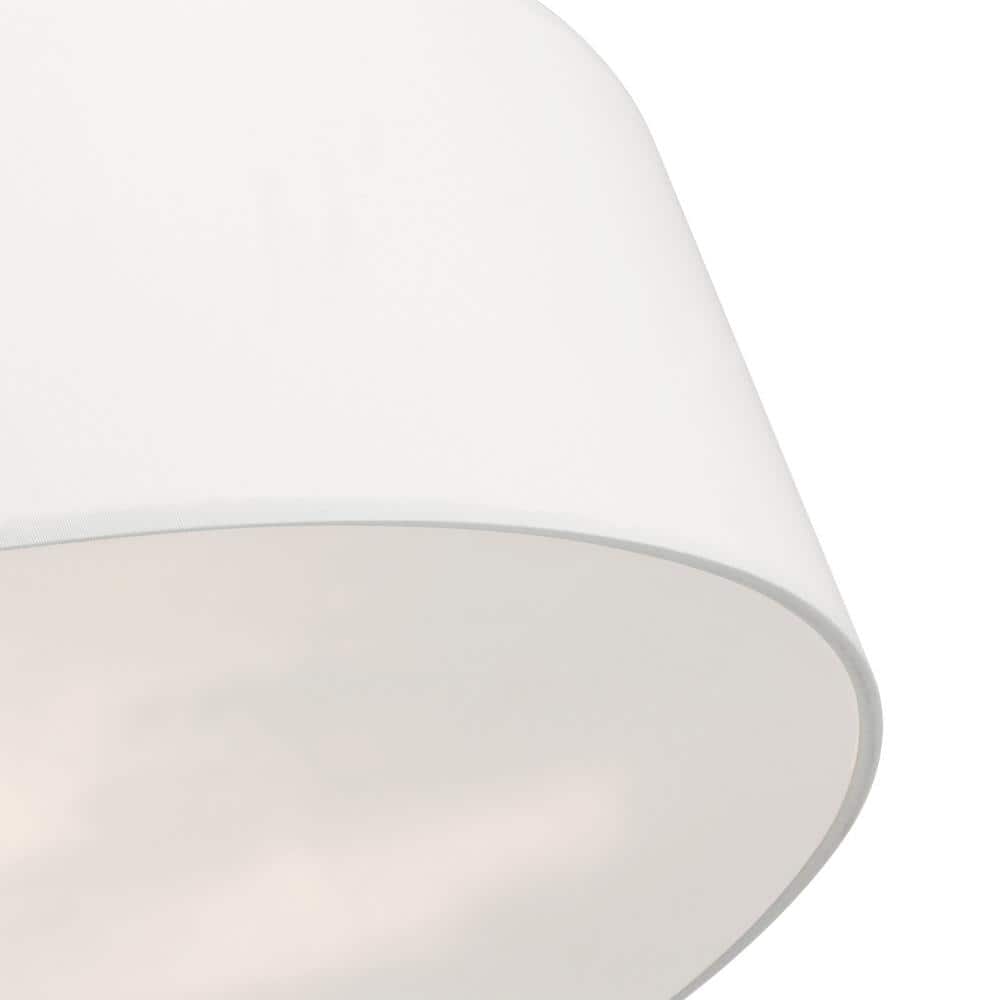 Brushed Nickel 30" Drum Shade Semi Flush Mount Light