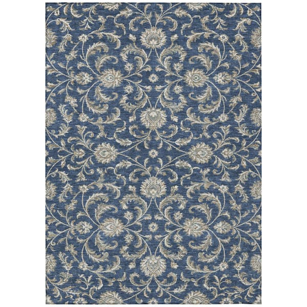 Chantille Machine Washable Indoor/Outdoor Abstract ACN3078 Navy 9 ft. x 12 ft. Area Rug