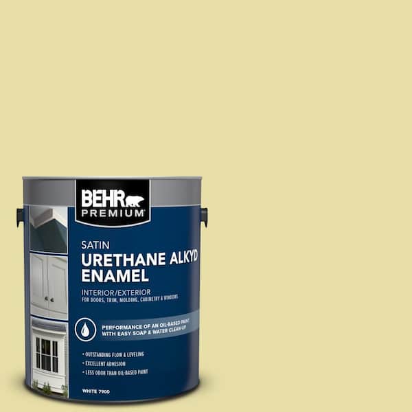 BEHR PREMIUM 1 gal. #P350-3 Green Charm Urethane Alkyd Satin Enamel Interior/Exterior Paint