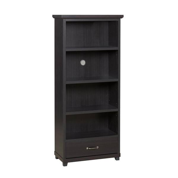 Inspirations by Broyhill 4-Shelf Engineered Wood Bookcase with Drawer in Dark Espresso