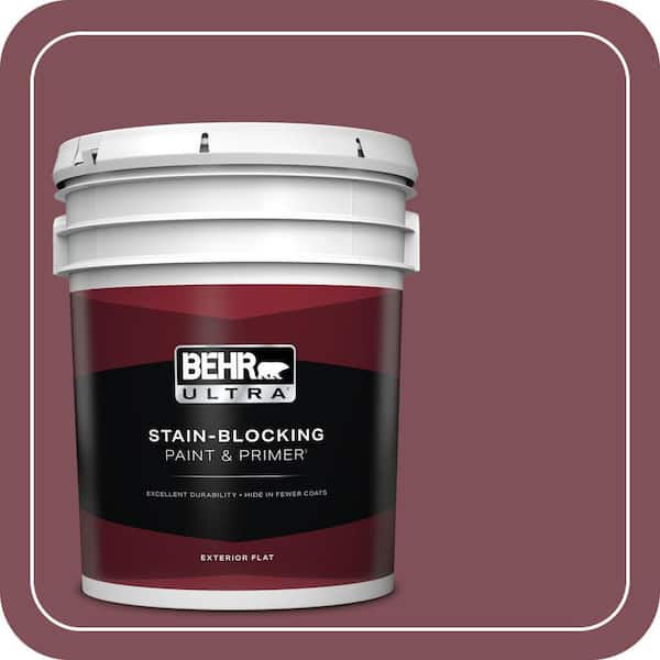 BEHR ULTRA 5 gal. Home Decorators Collection #HDC-CL-02 Fine Burgundy Flat Exterior Paint & Primer
