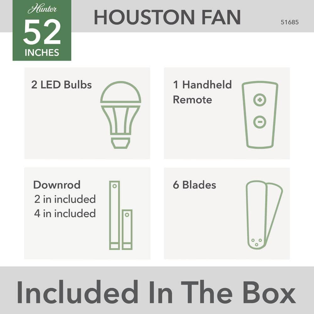 52" Matte Silver 6-Blade Ceiling Fan with LED Light and Remote