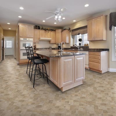 Stone Look - Vinyl Sheet Flooring - Vinyl Flooring - The Home Depot