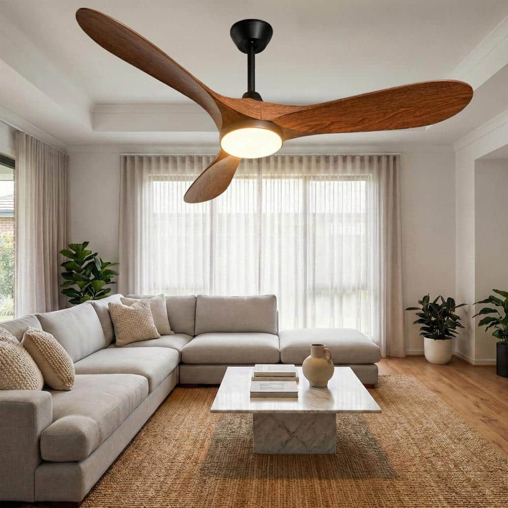 52 in. Brown Roomratv Ceiling Fans with Light and Remote Control,Quiet Noiseless Reversible DC Motor,6 Speeds,Timers price history on PriceWatchPro