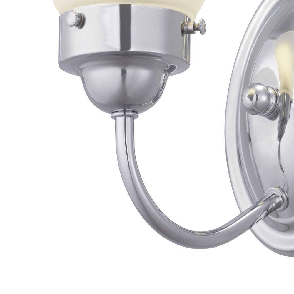 Polished Chrome Fluted Glass Dimmable Bath Vanity Light