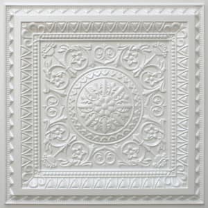 Falkirk Perth Pearl White 2 ft. x 2 ft. Decorative Modern Glue Up or Lay In Ceiling Tile (40 sq. ft./case)
