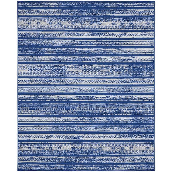 Whimsicle Navy Ivory 7 ft. x 10 ft. Abstract Contemporary Area Rug