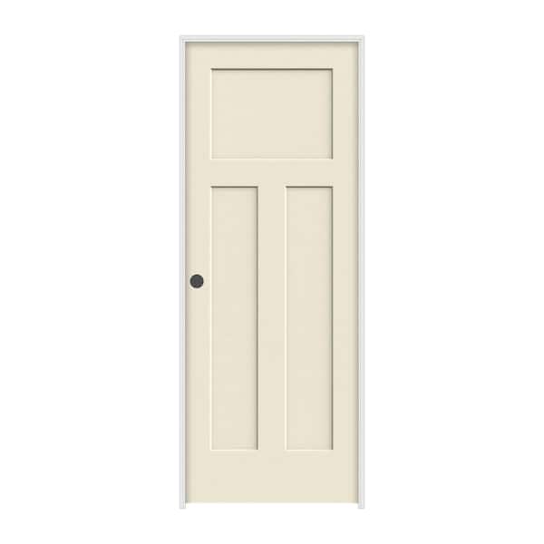 JELD-WEN 32 in. x 80 in. 3 Panel Craftsman Primed Right-Hand