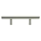 Solid 3 in. (76 mm) Center-to-Center Brushed Nickel Kitchen Cabinet Drawer T Bar Pull Handle Pull 6 in. L (10-Pack)