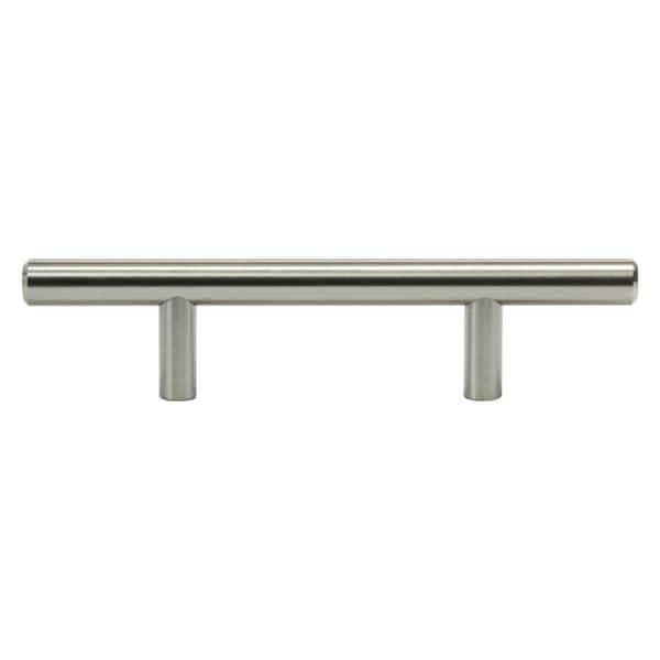 Rok Solid 3 in. (76 mm) Center-to-Center Brushed Nickel Kitchen Cabinet Drawer T-Bar Pull Handle Pull (25-Pack)