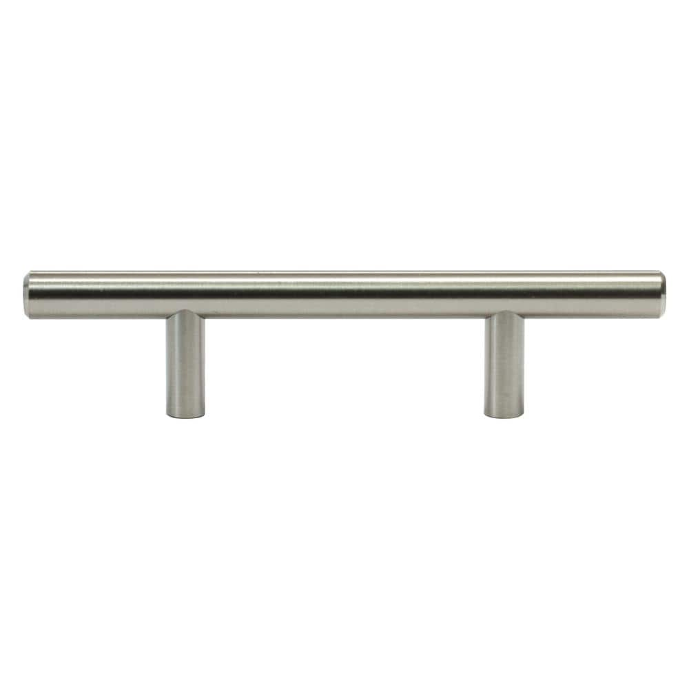 Rok Solid 3 in. (76 mm) Center-to-Center Brushed Nickel Kitchen Cabinet ...