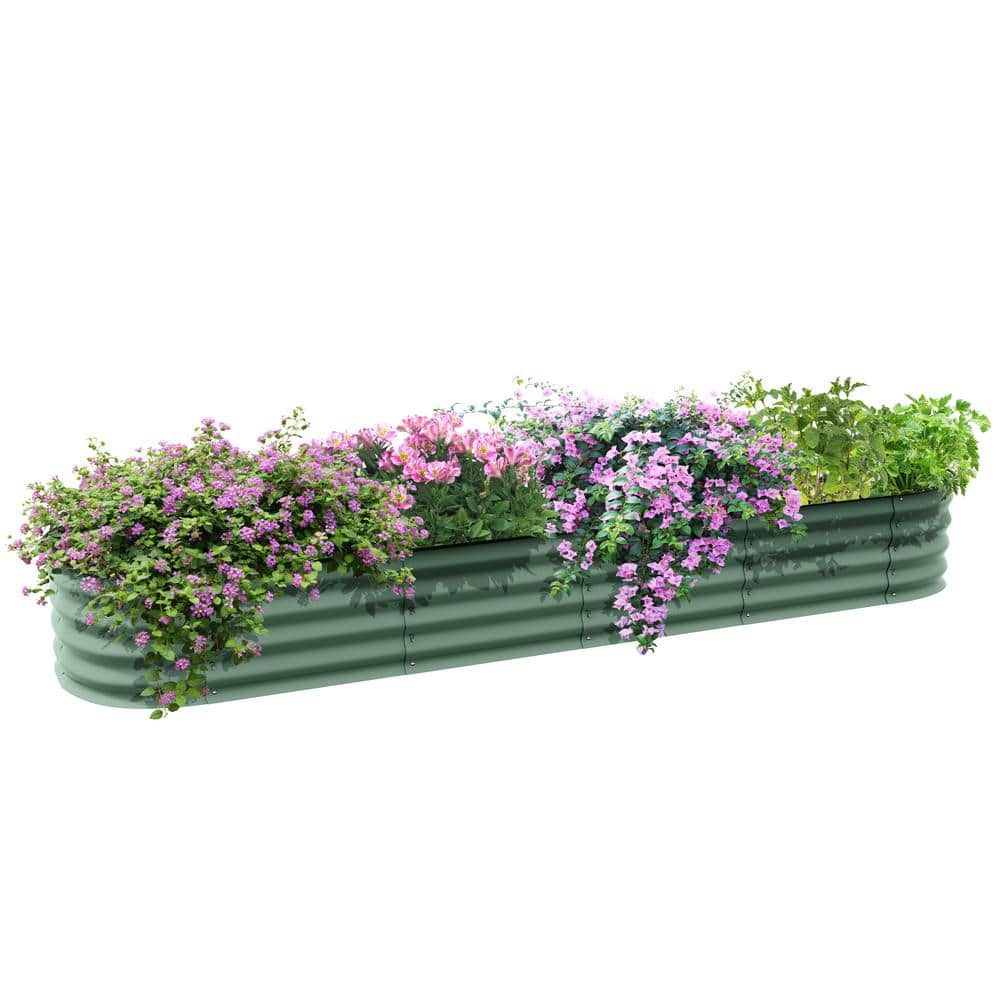 Reviews for Outsunny Galvanized Raised Garden Bed Kit, Metal Planter