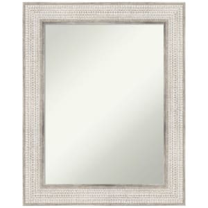 Trellis Silver 24 in. W x 30 in. H Non-Beveled Wood Bathroom Wall Mirror in Silver