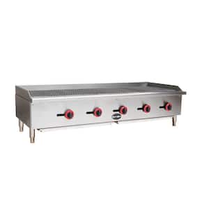 60 in. Gas Cooktop Charbroiler in Stainless Steel with 5 Burners