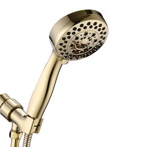 ACAD 5-Spray Patterns 1.8 GPM 3.5 in. Wall Mounted Handheld Shower Head with Hose in Brushed Gold