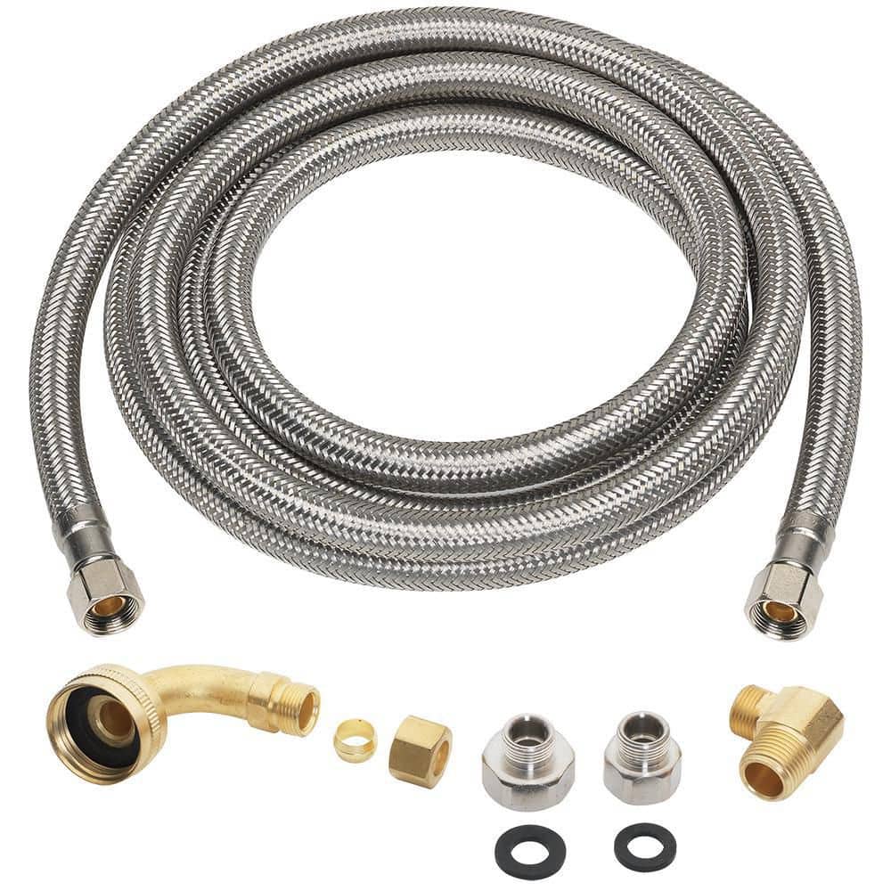 EASTMAN 48-in 3/8-in Od Inlet x 1/2-in Od Outlet Stainless Steel Gas  Connector in the Appliance Supply Lines & Drain Hoses department at
